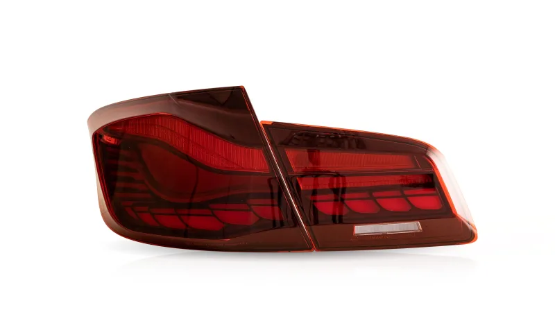 OLED/LED baglygter med dynamisk LED blink, klar rød til BMW F10 5 serie, Sedan, Årgang 2010-2017