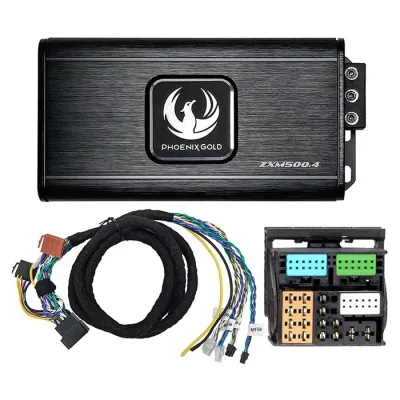 Phoenix Gold ZXMPVW2 mini forstærker 4x125W - VW/Seat/Audi  - Plug and Play Power Up Kit