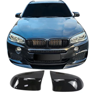 Spejlcover sæt i blank sort til BMW X3 (F25) LCI, 2014-2017