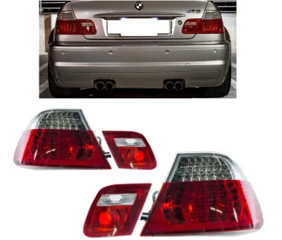 LED baglygter sæt i facelift design til BMW 3-serie E46 Coupé (ikke M3)  rød/hvid