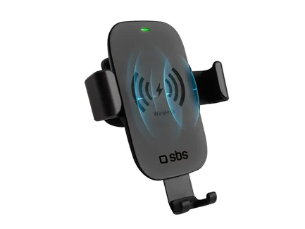 SBS mobilholder til luftdyse med trådløs opladning - Sort
