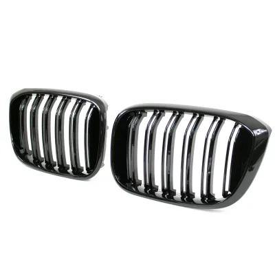 JOM Frontgrill med dobbelt ribbe i blank sort til BMW X3 (G01), 2017-