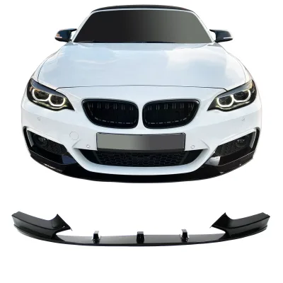 JOM Frontspoiler i Performance-look, 2-delt  Sort højglans til BMW 2 serie F22/F2, årgang 2013-2020