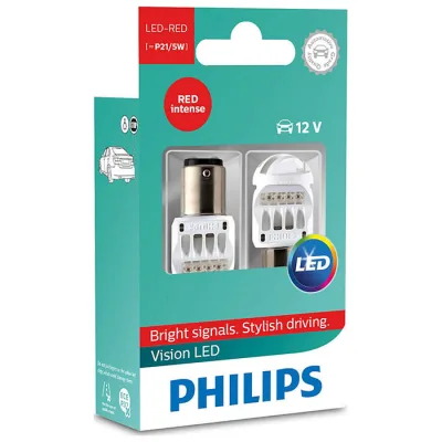 Philips Vision P21/5W 12V LED stop rød - Sæt