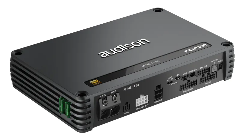 Audison Forza AF M5.11 bit - 5-kanals DSP-forstærker, 4 × 150 W + 1 × 600 W