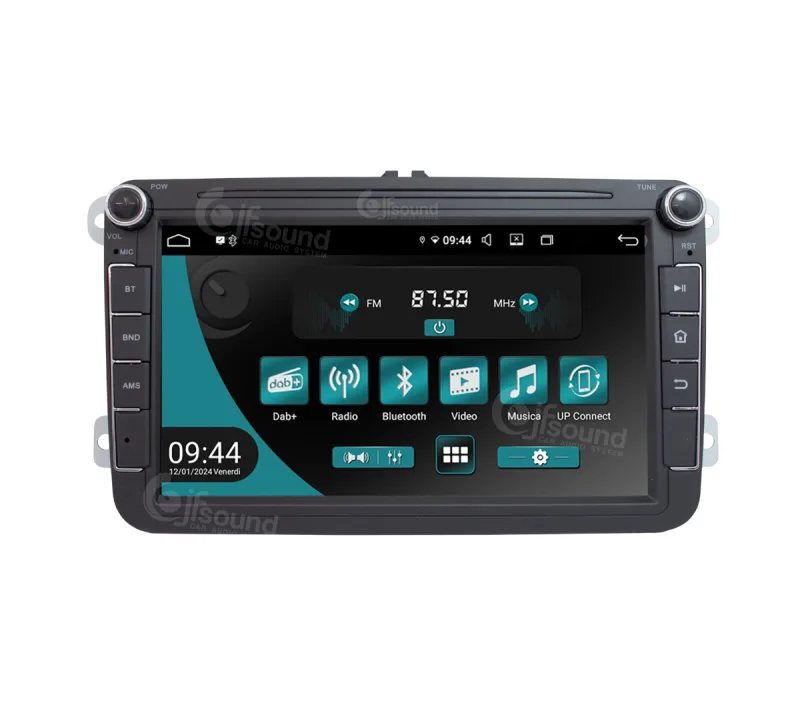 Bilradio JF-038W6-UP-PRO m. trådløs Apple CarPlay & Android Auto til VW