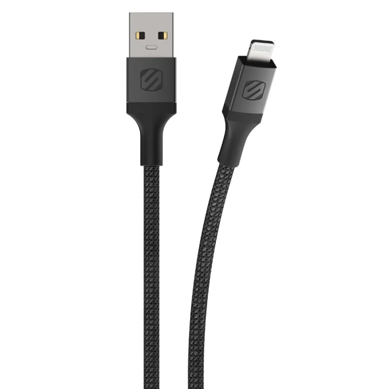 Scosche Strikeline Braided ladekabel lightning til USB-A - 30 cm - sort