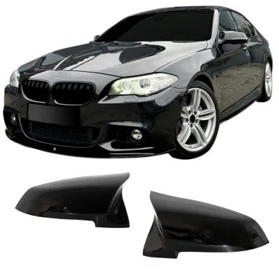 Spejlcover sæt i blank sort til BMW F10 LCI, F11, F06, F12, F13, F02, F03, F04, 2014-2018