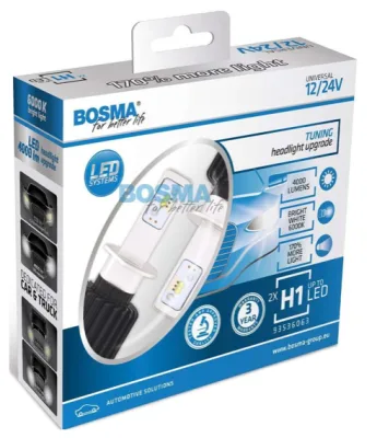 Bosma LED forlygtepærer H1, 12/24V - 2 stk.