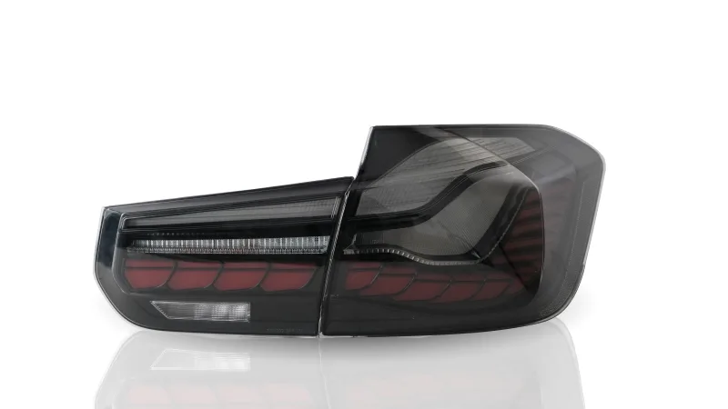 OLED/LED baglygter med dynamisk LED blink, røgfarvet til BMW F30 3 serie, Sedan, Årgang 2011-2019