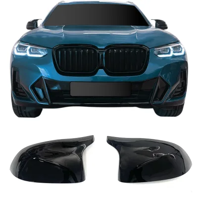 Spejlcover sæt i blank sort til BMW X3 (G01) LCI, 2018-