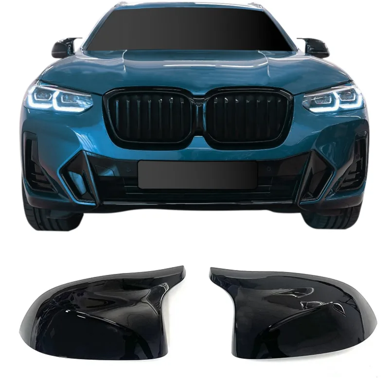 Spejlcover sæt i blank sort til BMW X3 (G01) LCI, 2018-