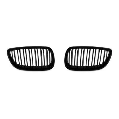 JOM Frontgrill med dobbelt ribbe i blank sort til BMW serie 3 E92 årgang 2006-2010