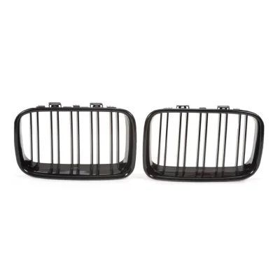 JOM Frontgrill med dobbelt ribbe i blank sort til BMW serie 3 E36 årgang 1990-1996