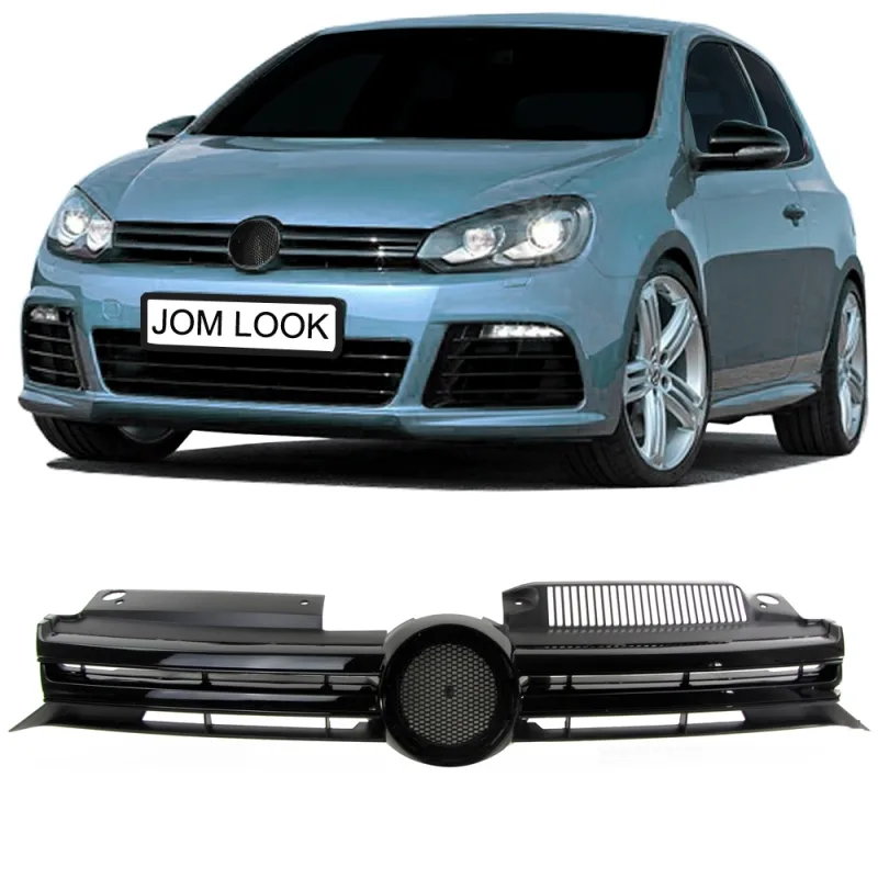 JOM Frontgrill sort VW Golf 6 1K, årgang 10/2008 -10/2012 - u. logo