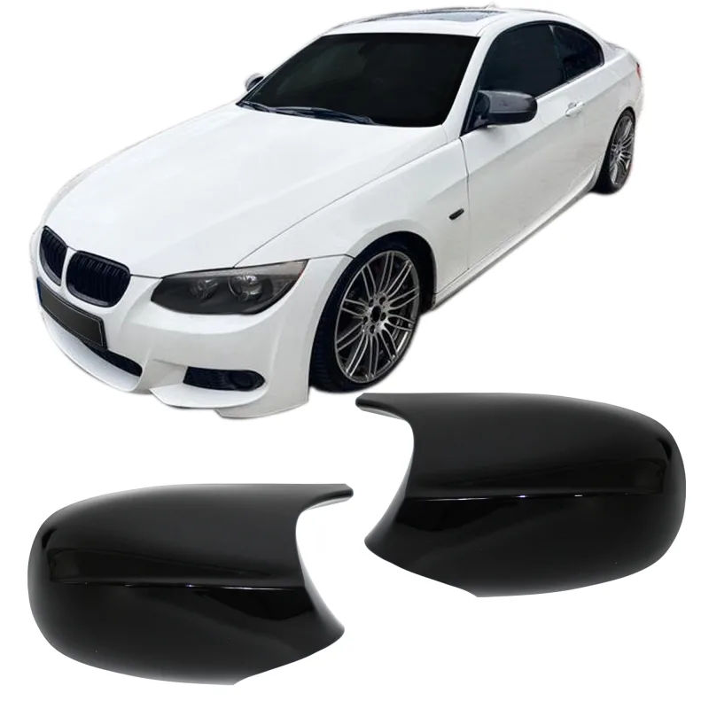 Spejlcover sæt i blank sort til BMW E90 3 series LCI, E91 LCI, 2008-2013, E92/ E93 LCI, 2010-2014