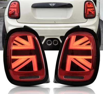 LED baglygter sæt med dynamiske blink (Union Jack) rød/klar til Mini Cooper F55, F56 og F57