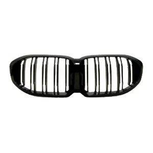 JOM Frontgrill med dobbelt ribbe i blank sort til BMW serie 1 (F40), 2019-