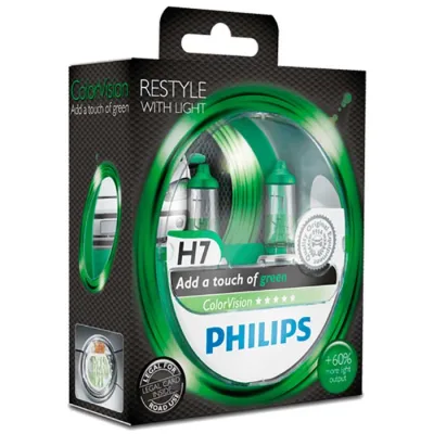 Philips Colorvision Grøn H7 55W 12V - Sæt