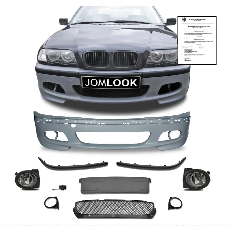 JOM Forkofanger kit inkl. klar glas tågelygter til BMW 3 serie E46 Sedan & Touring