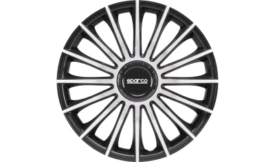 SPARCO TREVISO Hjulkapsler 15" sølv/sort - 4 stk.