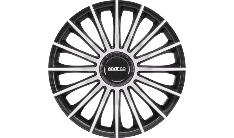 SPARCO TREVISO Hjulkapsler 15" sølv/sort - 4 stk.