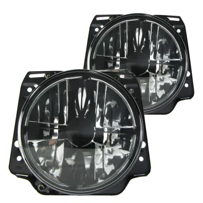 Forlygter klar glas/sort tonet, kryds til VW Golf 2