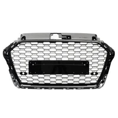 JOM Frontgrill honeycomb i blank sort til Audi A3 8V årgang 2017-2018