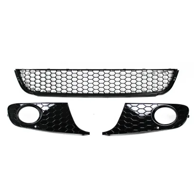 Frontgrill honeycomb sort højglans til Golf 6, årgang 2008-