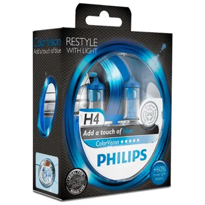 Philips Colorvision Blå H4 60/55W 12V - Sæt