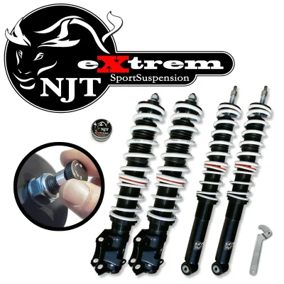 NJT eXtrem gevindundervogn justerbar hårdhed VW Golf 4, Bora & Variant (1J), 1997-2006, ikke 4Motio