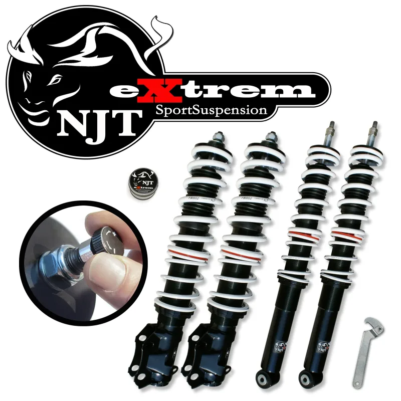 NJT eXtrem gevindundervogn justerbar hårdhed VW Golf 4, Bora & Variant (1J), 1997-2006, ikke 4Motio