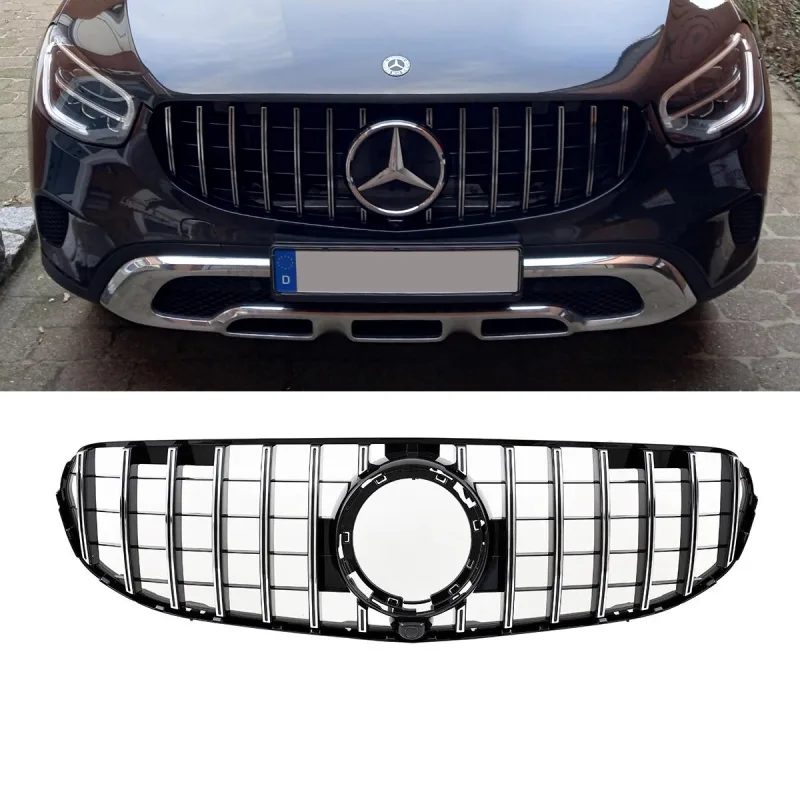 Frontgrill krom til Mercedes GLC X253 Facelift u. AMG, årgang 2019-