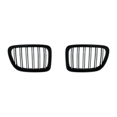 JOM Frontgrill med dobbelt ribbe i blank sort til BMW X1 E84 årgang 2009-2015