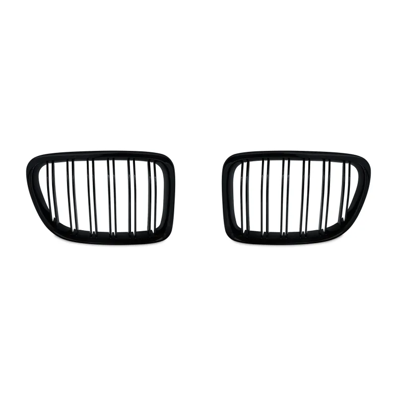 JOM Frontgrill med dobbelt ribbe i blank sort til BMW X1 E84 årgang 2009-2015