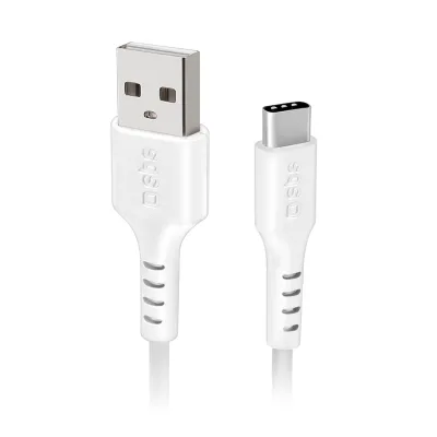 SBS data- og opladningskabel USB 2.0 - USB C 1,5 meter - Hvid